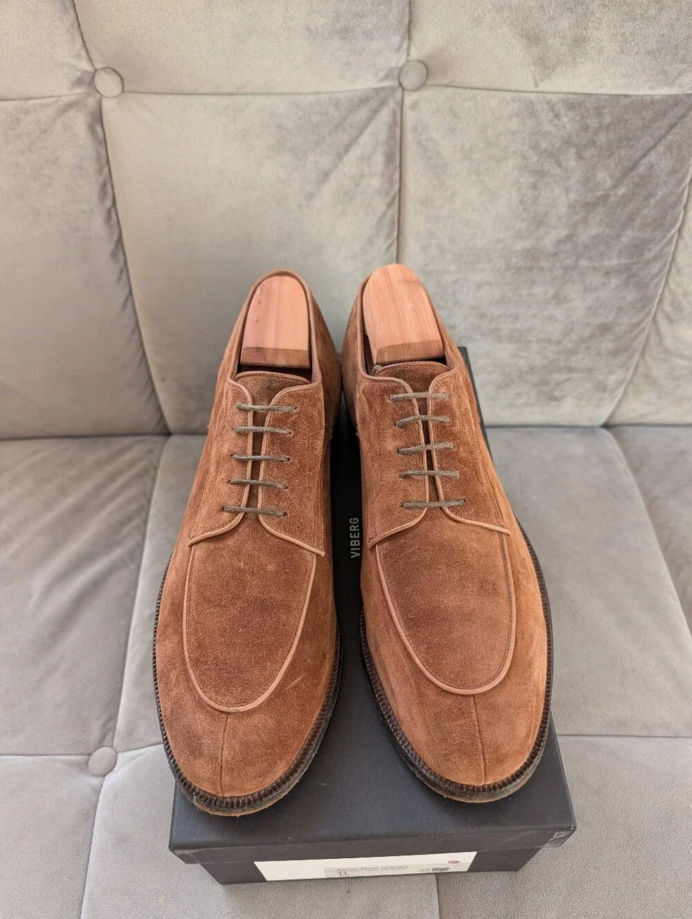 Viberg Savoy Unlined Acorn Janus Suede 11E Leather Sole 1905 Last